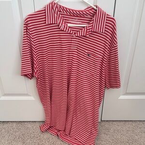 Vineyard Vines Red and White Striped Polo Shirt
